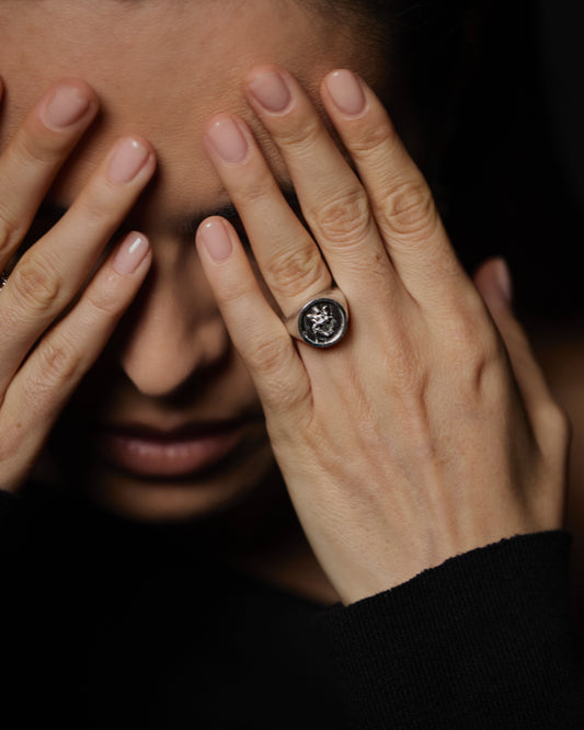 anillo de sello escarabajo-t