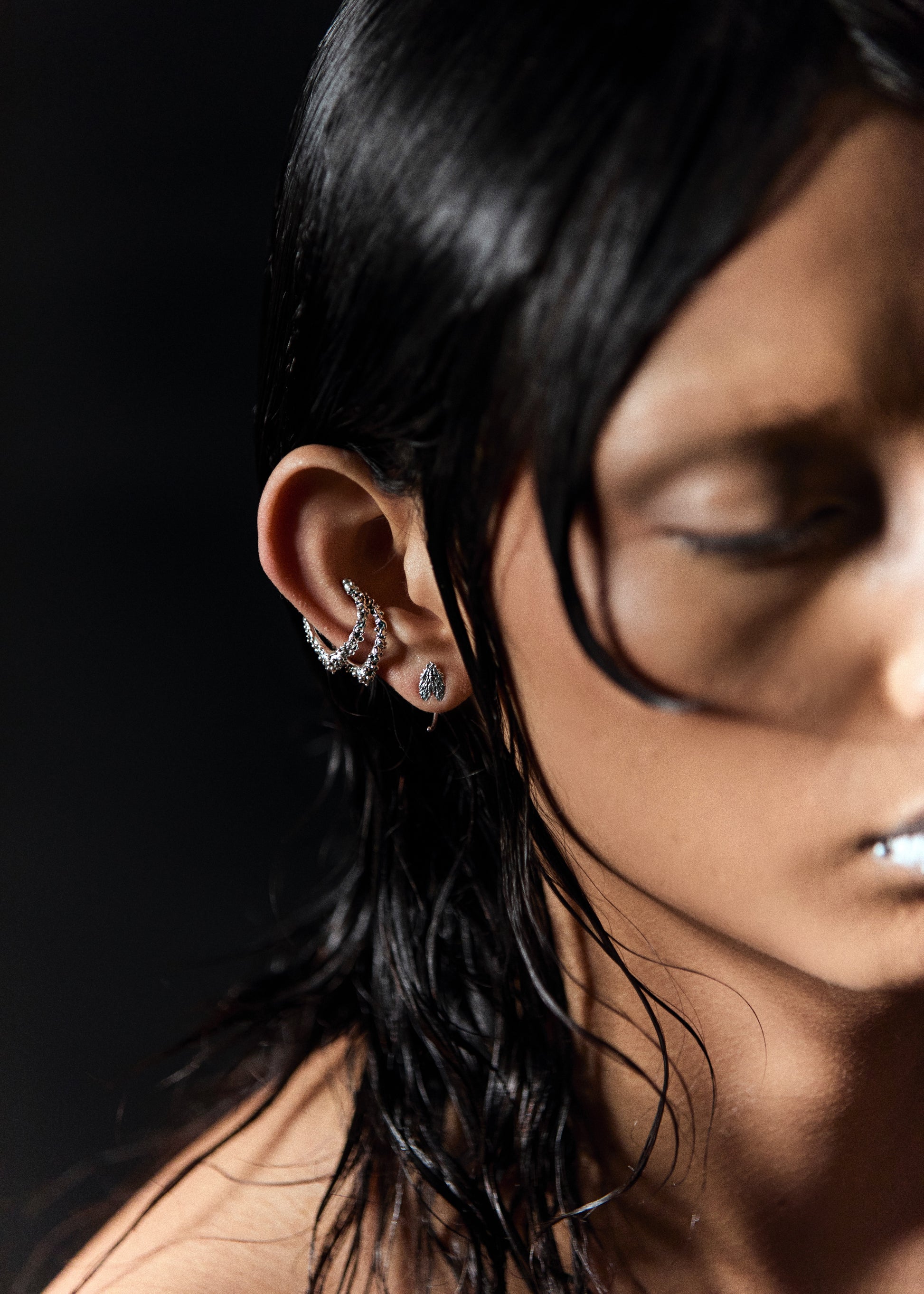 Materia joyas plata joyería artesanal digital Perú Silver Jewelry earcuff arete a presión